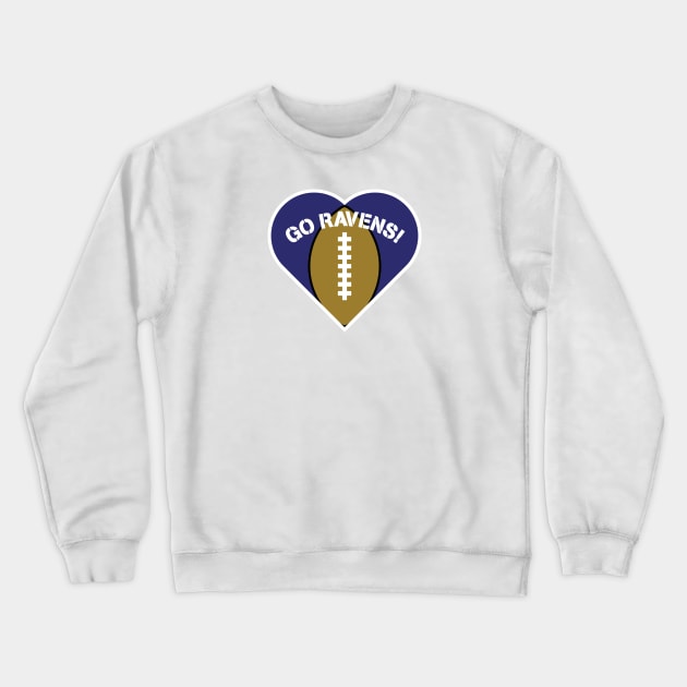 Heart Shaped Baltimore Ravens Crewneck Sweatshirt by Rad Love